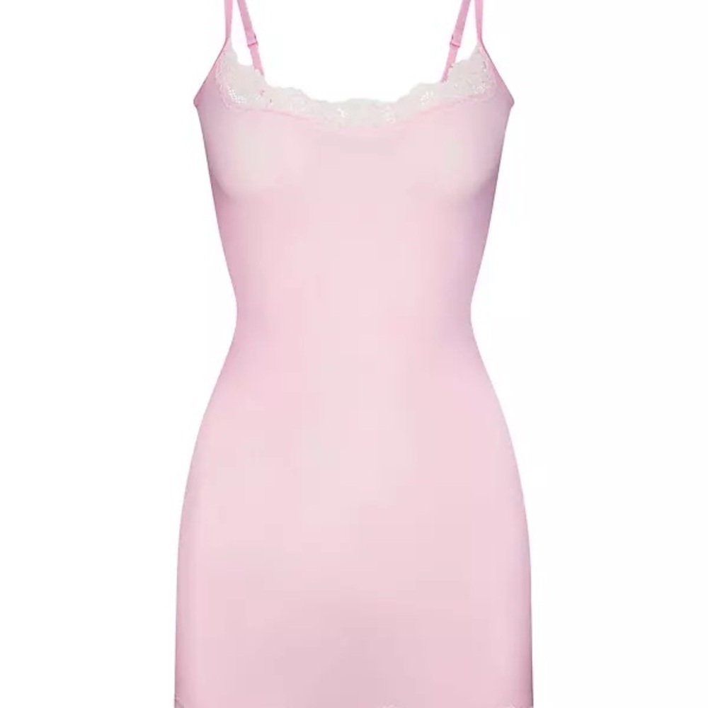 SKIMS FITS EVERYBODY LACE SLIP DRESS cherry blossom multi L Large NWT NEW - Picture 3 of 3